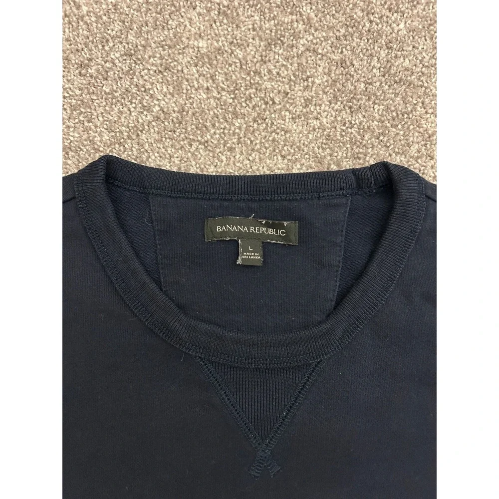 Banana Republic Sweatshirt Mens L Navy Blue Excellent Cotton Crewneck Pullover